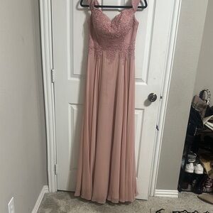 Fiesta Pink Sweetheart Sleeveless Maxi Gown